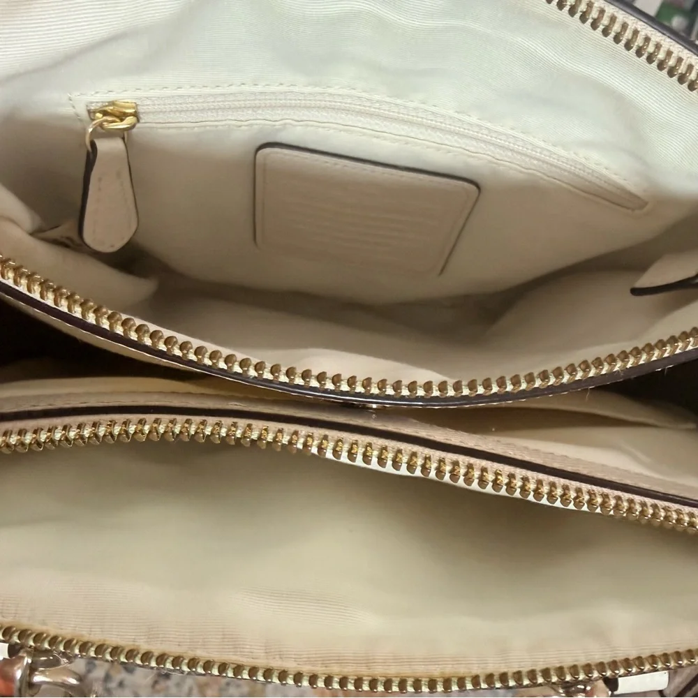 Coach Ivory Satchel with Crossbody Strap